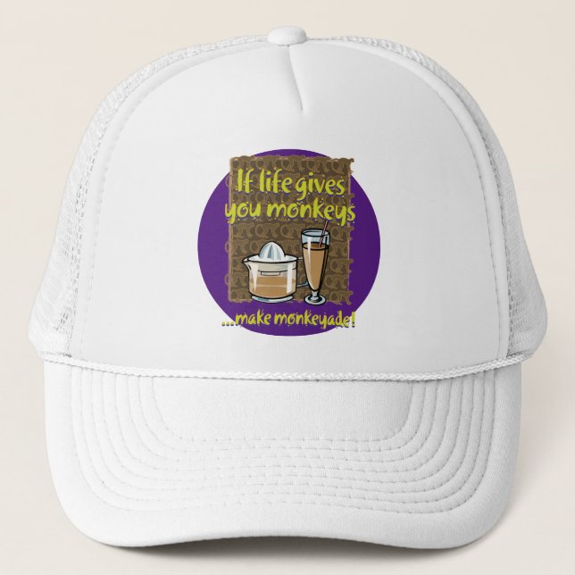 Casquette Si la vie vous donne des singes Violet BG (Devant)