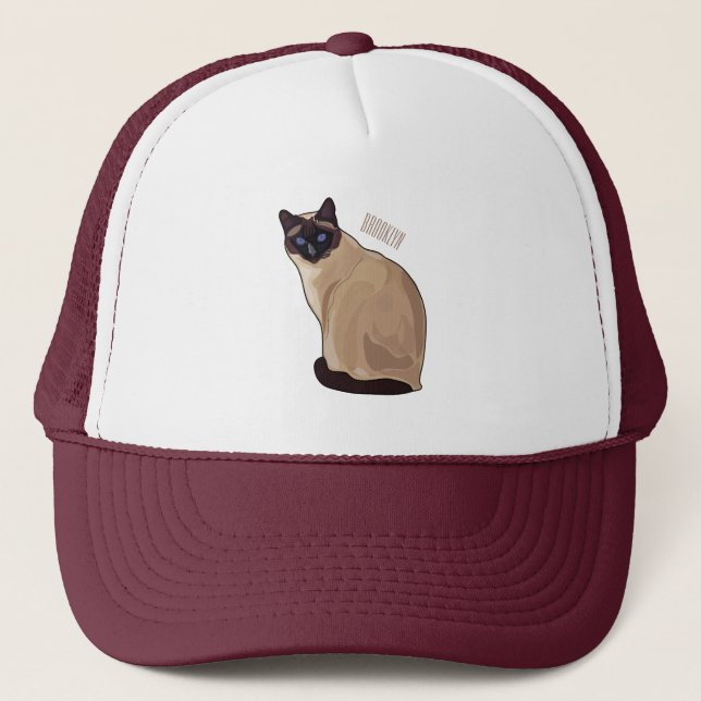 Casquette Siamese cat cartoon (Devant)