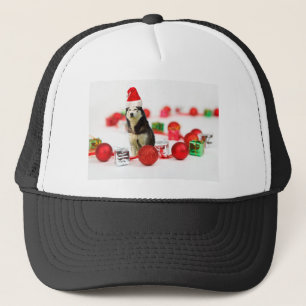 Casquette Sibérie Husky Noël avec boîte cadeau ornement