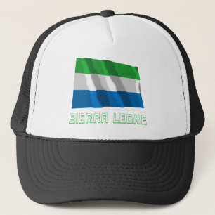 Casquette Sierra Leone ondulant le drapeau avec le nom