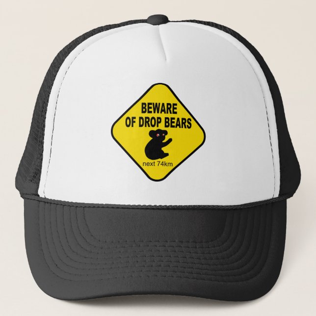 Casquette Signe australien drôle. Prenez garde des ours de (Devant)