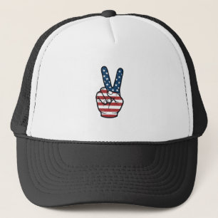 Casquette Signe de paix patriotique vintage main vector desi