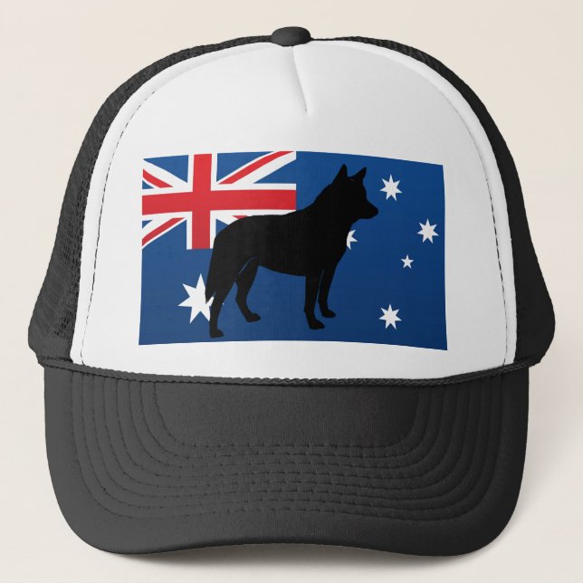 Casquette silhouette de chien de bétail australien sur le dr (Devant)
