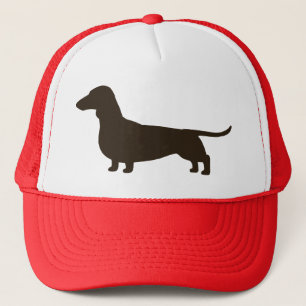 Casquette Silhouette de chien de saucisse (teckel aux
