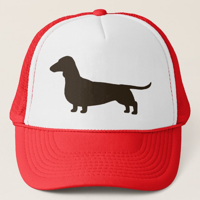 Casquette Silhouette de chien de saucisse (teckel aux (Devant)