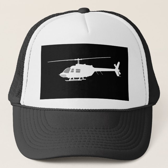 Casquette Silhouette de coupe d'hélicoptère noir (Devant)