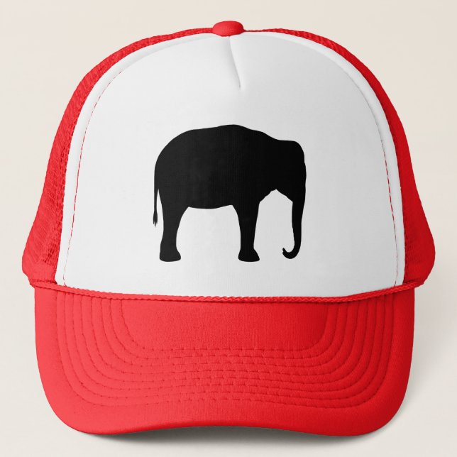 Casquette Silhouette d'éléphant asiatique (Devant)