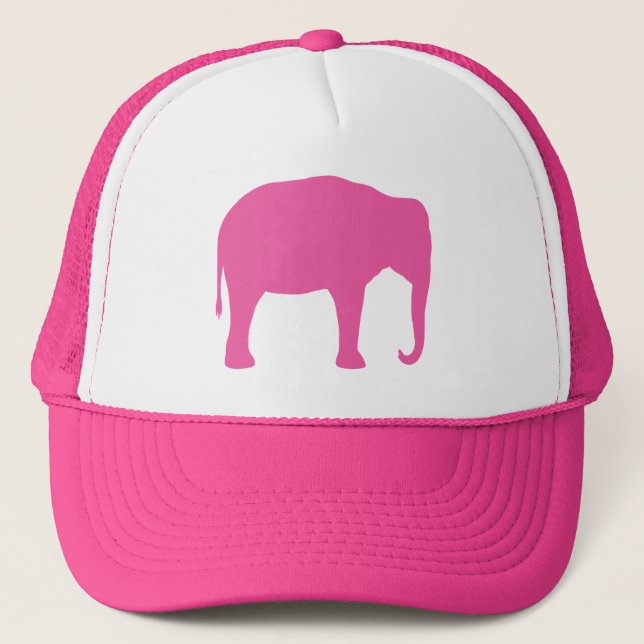 Casquette Silhouette d'éléphant rose (Devant)