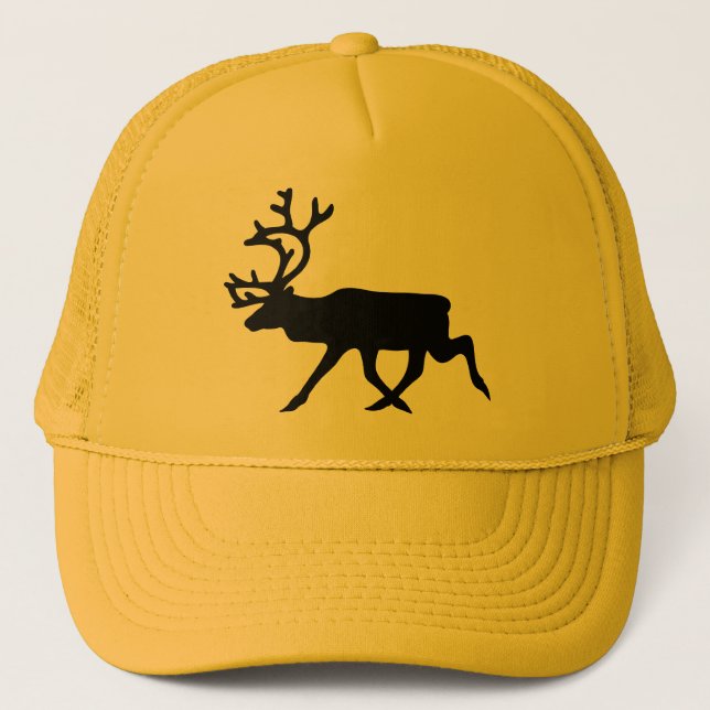 Casquette Silhouette noire de renne/caribou (Devant)