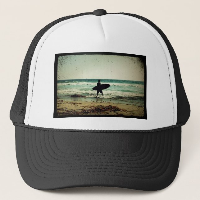 Casquette Silhouette Surfer de style vintage (Devant)