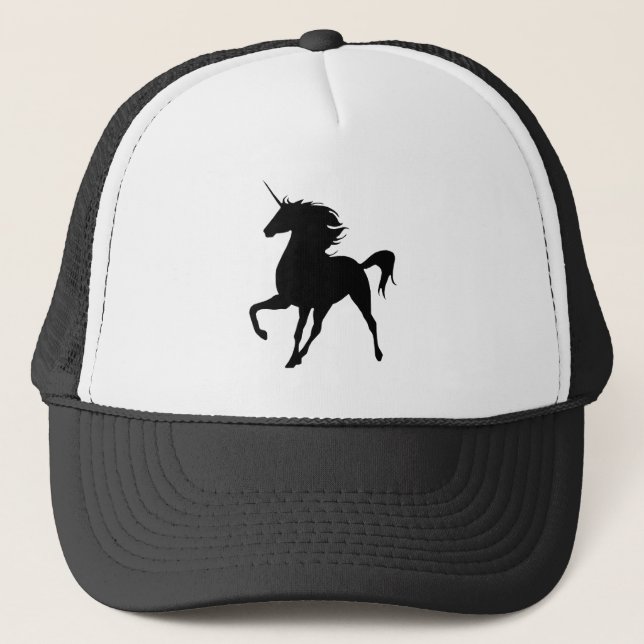 Casquette Silhouette Unicorne Noire (Devant)