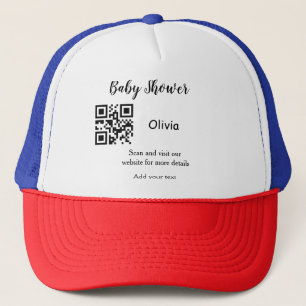 Casquette Simple baby shower site web code-barres QR ajouter
