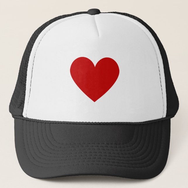 Casquette Simple Coeur Rouge Minimal Amour Moderne Noir Blan (Devant)