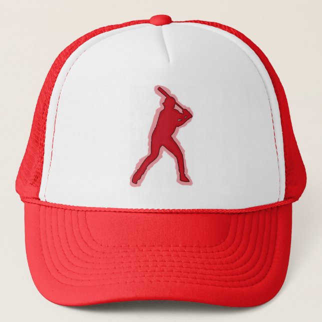 Casquette simple de joueur de baseball rouge (Devant)