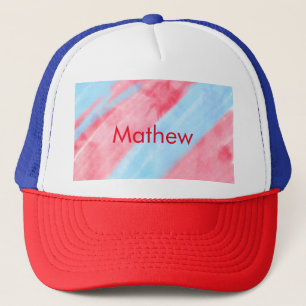 Casquette simple initial letter mongram add your name red b