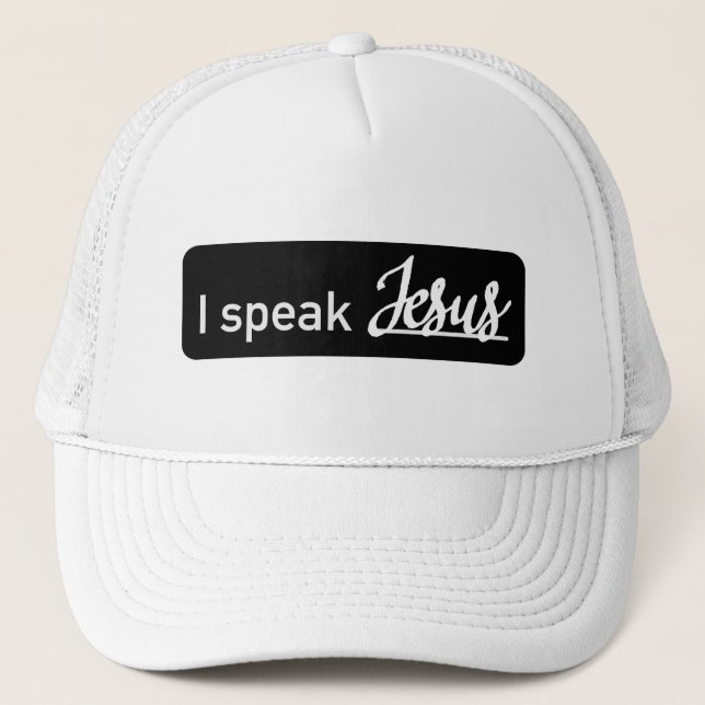 Casquette Simple Je Parle Jésus Noir & Blanc (Devant)