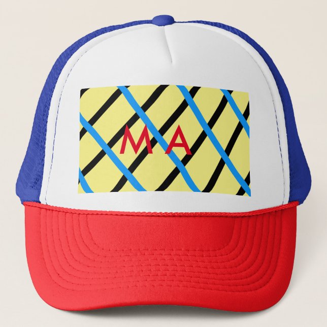 Casquette Simple monogramme ajouter votre nom lettre man min (Devant)