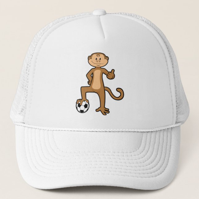 Casquette Singe à Sports avec balle de football (Devant)