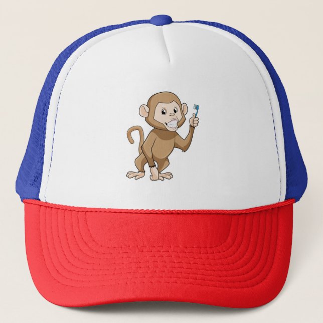 Casquette Singe avec brosse à dents (Devant)