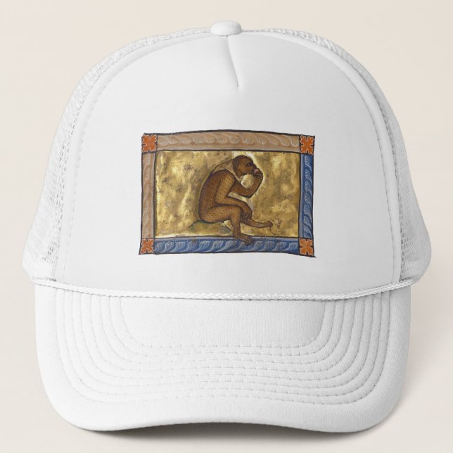 Casquette Singe bestiaire médiéval c. 1270 (Devant)