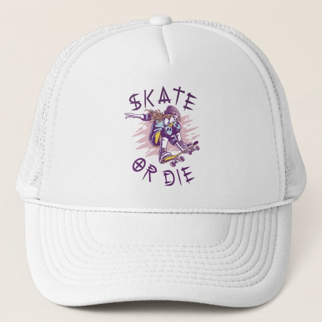 Casquette Skate ou meurs Skateboardeuse (Devant)