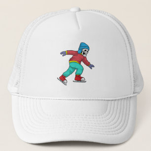 Casquette Skeleton au patinage sur glace avec patins sur gla