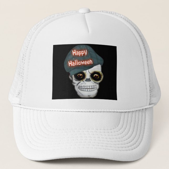 Casquette Skeleton Head Happy Halloween (Devant)