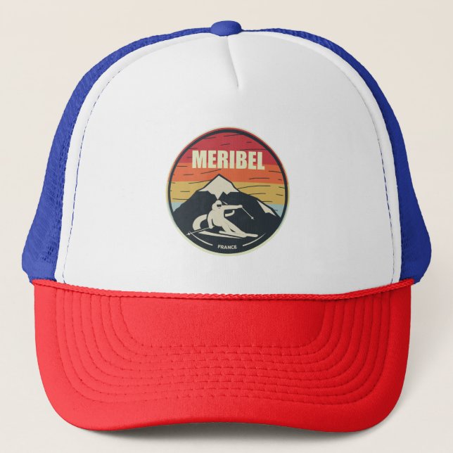 Casquette Ski Rétro Meribel France Ski (Devant)