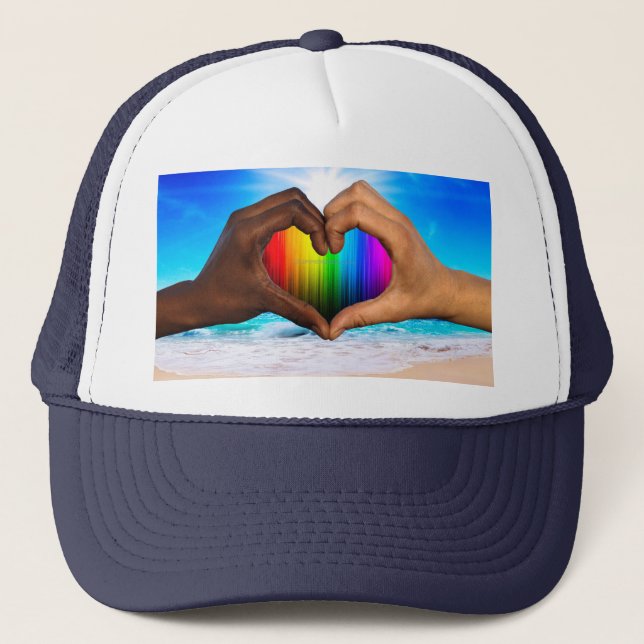Casquette SlipperyJoe's deux mains coeur interracial mâle h (Devant)