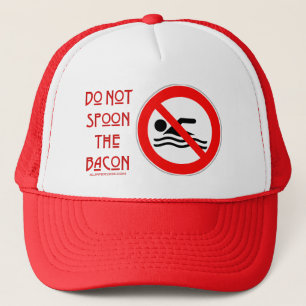 Casquette SlipperyJoe's Do Not Spoon Bacon rouge avertisseme