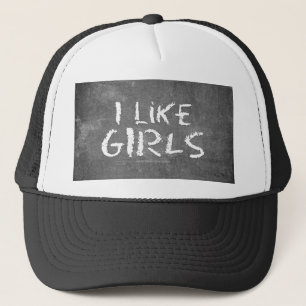Casquette SlipperyJoe's J'aime les filles tableau noir sale 