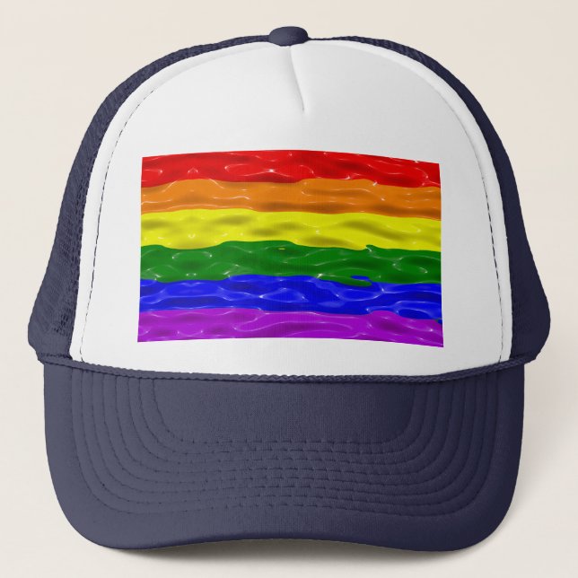 Casquette SlipperyJoe's rainbow pride couleurs liquide brill (Devant)
