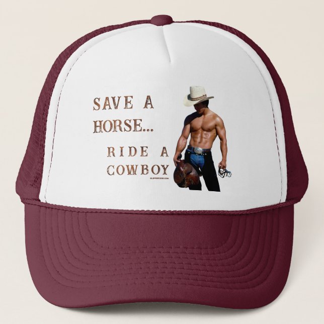 Casquette SlipperyJoe's save horse ride paille cowboy casque (Devant)
