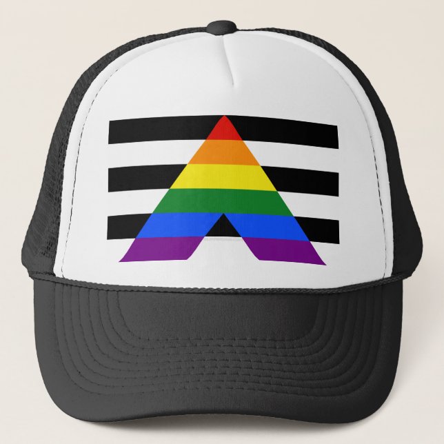 Casquette SlipperyJoe's Straight Ally Drapeau gay cadeaux LG (Devant)