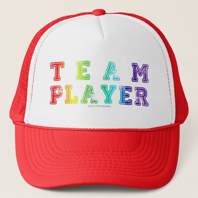 Casquette SlipperyJoe's Team Player mots gradient rainbow c (Devant)