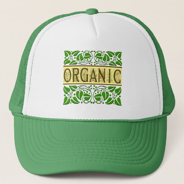 Casquette Slogan vert bio (Devant)