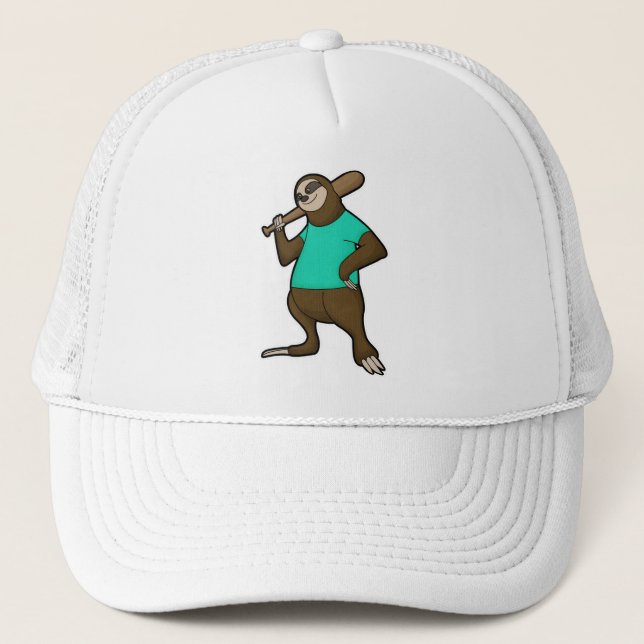 Casquette Sloth au baseball avec batte de baseball (Devant)