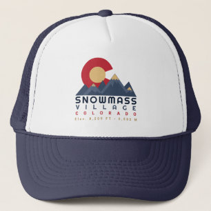Casquette Snowmass Colorado Drapeau Retro Sunset Ski Souveni