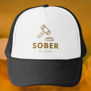 Casquette Sober Comme Juge - Gold Gavel Trucker Hat