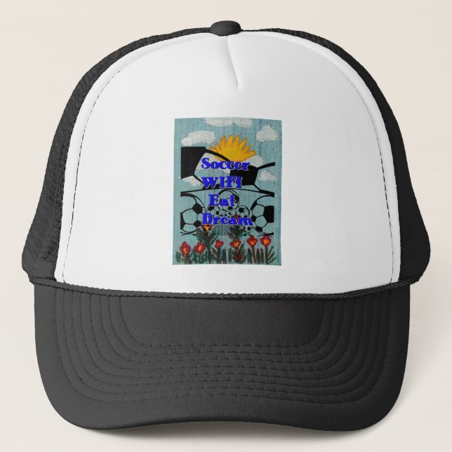 Casquette Soccer WIFI Manger Rêve - Sport amusant Art Imprim (Devant)