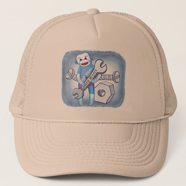 Casquette Sock Monkey Wrench nom personnalisé (Devant)