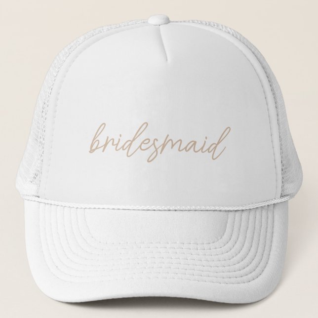 Casquette Soirée de mariage moderne | Script beige (Devant)