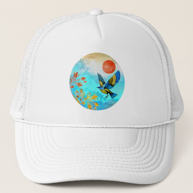 Casquette Soleil de l'arbre d'oiseaux (Devant)