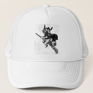Casquette Sorcière vintage sur baguette à chat noir