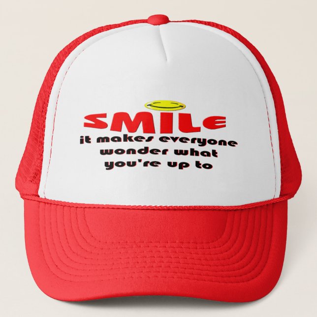 Casquette Sourire - incitez les personnes à se demander ce (Devant)