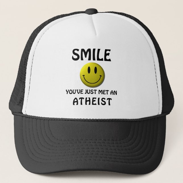 Casquette SOURIRE, vous avez juste rencontré un athée (Devant)
