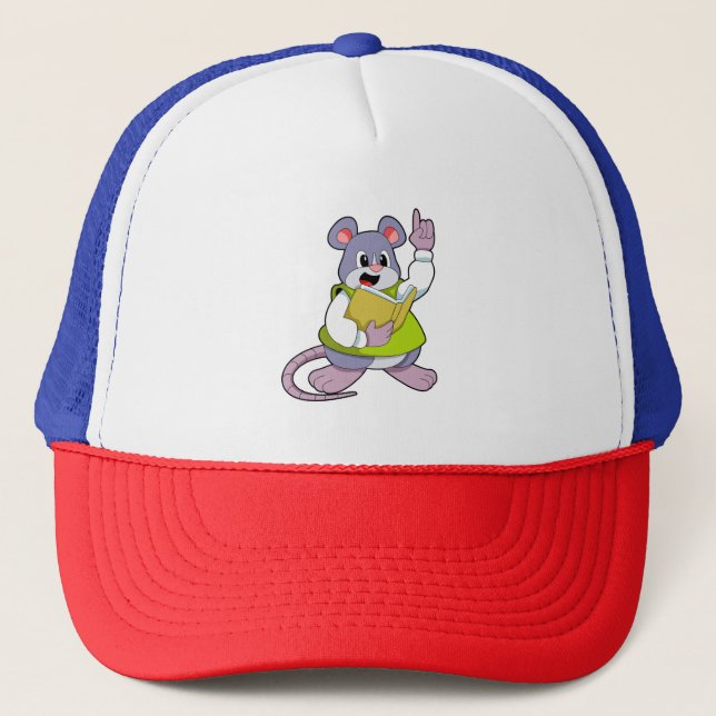 Casquette Souris comme enseignant avec livre (Devant)