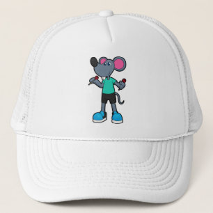 Casquette Souris comme joueur de fléchettes avec fléchettes