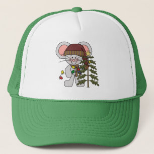 Casquette Souris de Noël décorant l'arbre