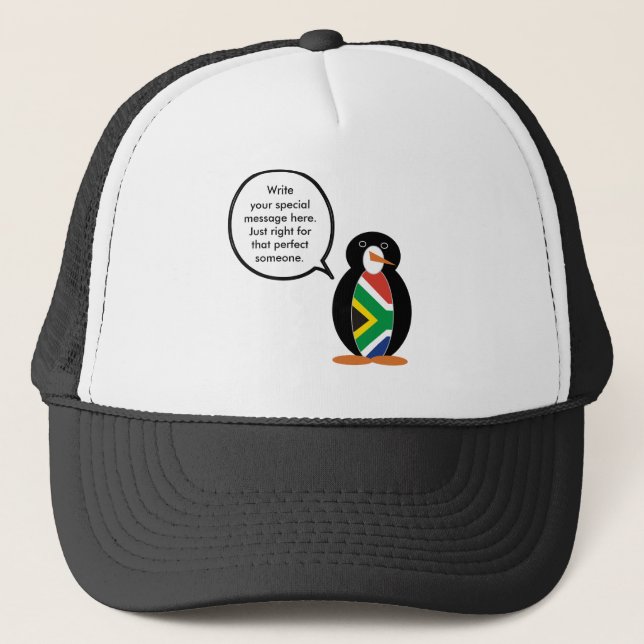 Casquette South African Talking Ms Penguin Personalized Text (Devant)